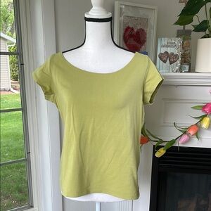 Eileen Fisher Green Fitted Short Sleeve T-Shirt